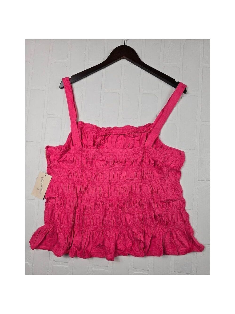 Universal Thread Pink Smocked Cropped Tank Top 3X - Picture 2 of 3